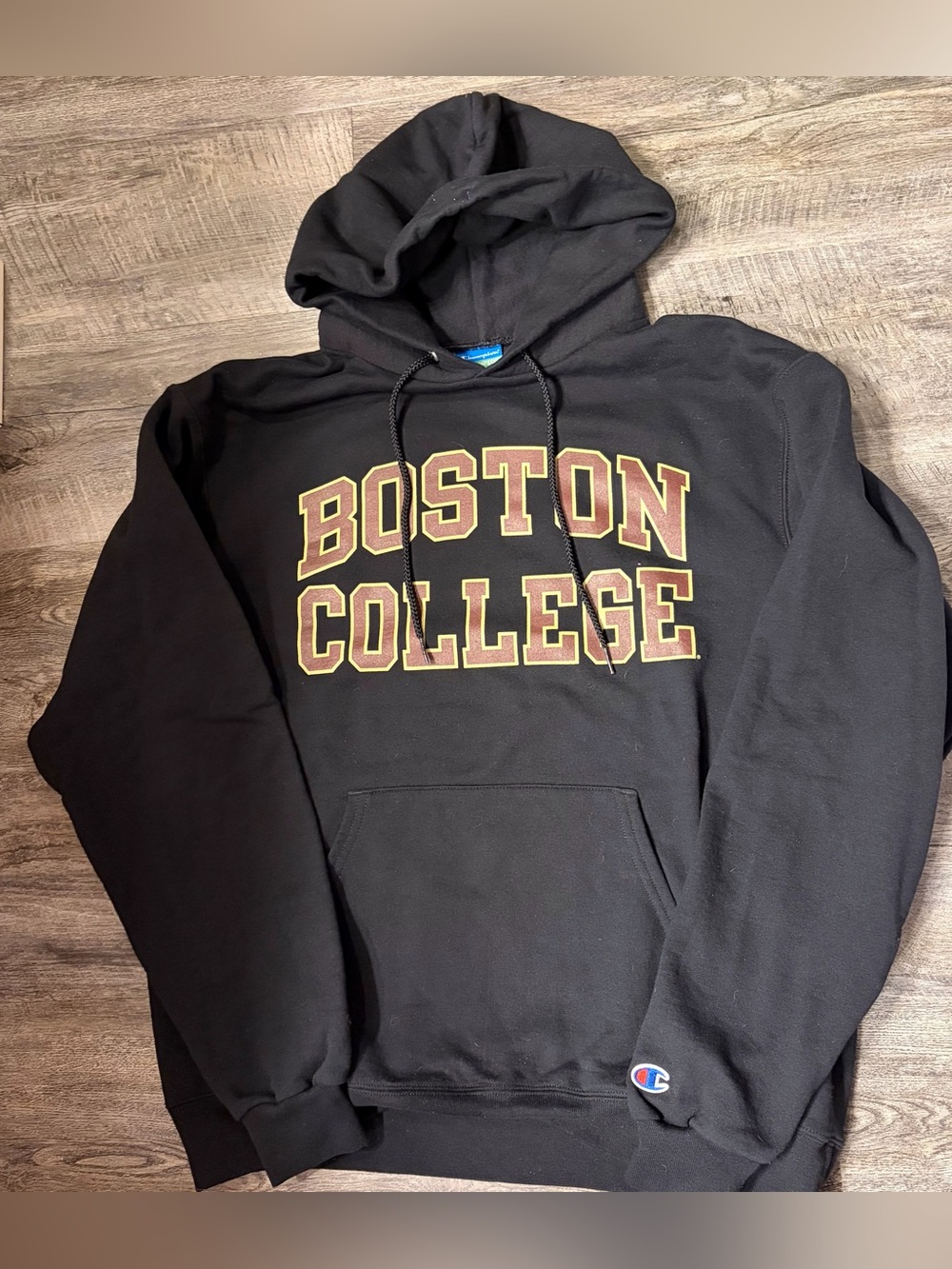 Champion Eco Fleece Boston College BC Sweatshirt Hoodie Black Woman’s Medium